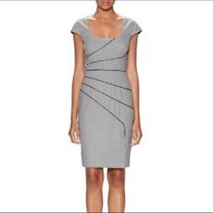 Black Halo Sorel Black and White Houndstooth dress 0